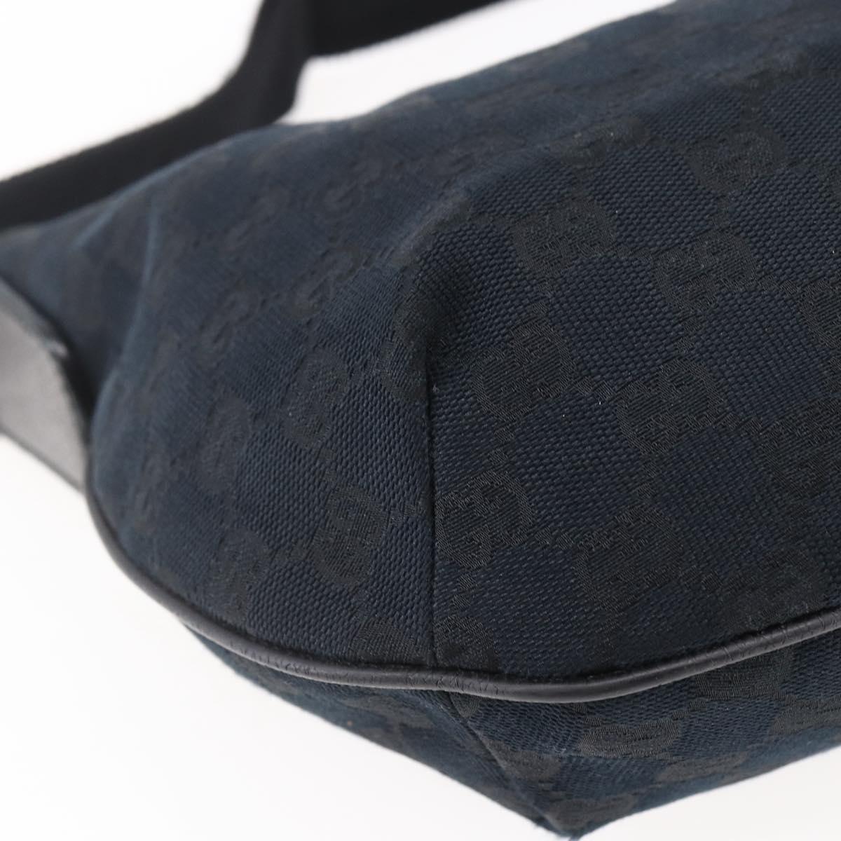 GUCCI GG Canvas Shoulder Bag Black Silver 181092 Auth ep11202