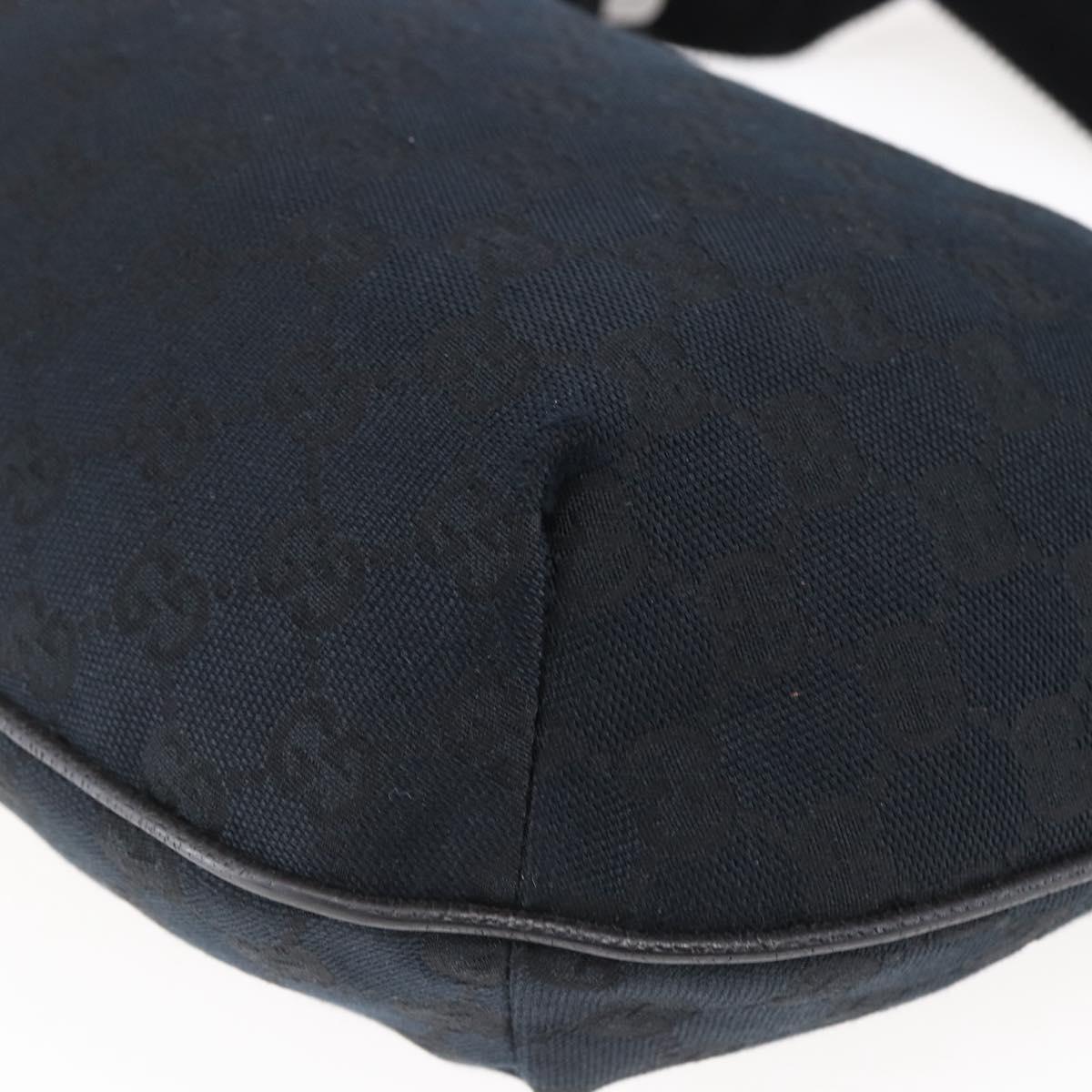 GUCCI GG Canvas Shoulder Bag Black Silver 181092 Auth ep11202