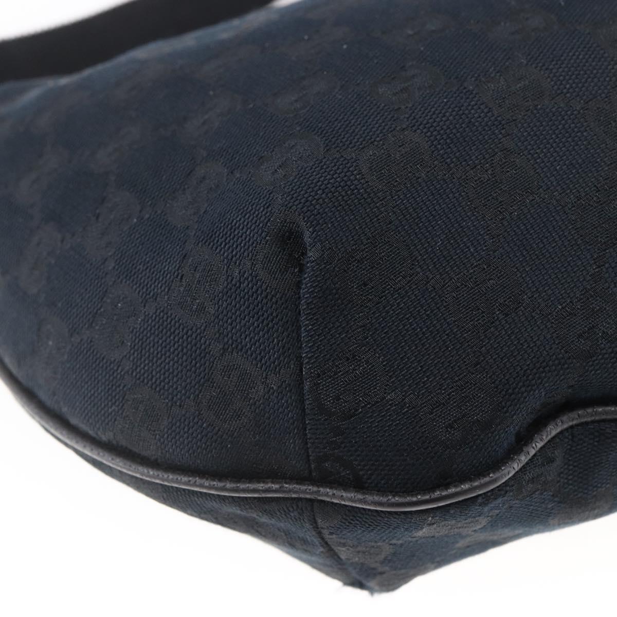 GUCCI GG Canvas Shoulder Bag Black Silver 181092 Auth ep11202