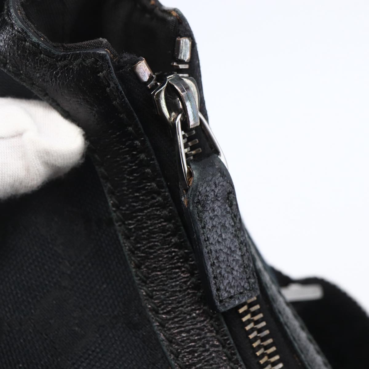 GUCCI GG Canvas Shoulder Bag Black Silver 181092 Auth ep11202