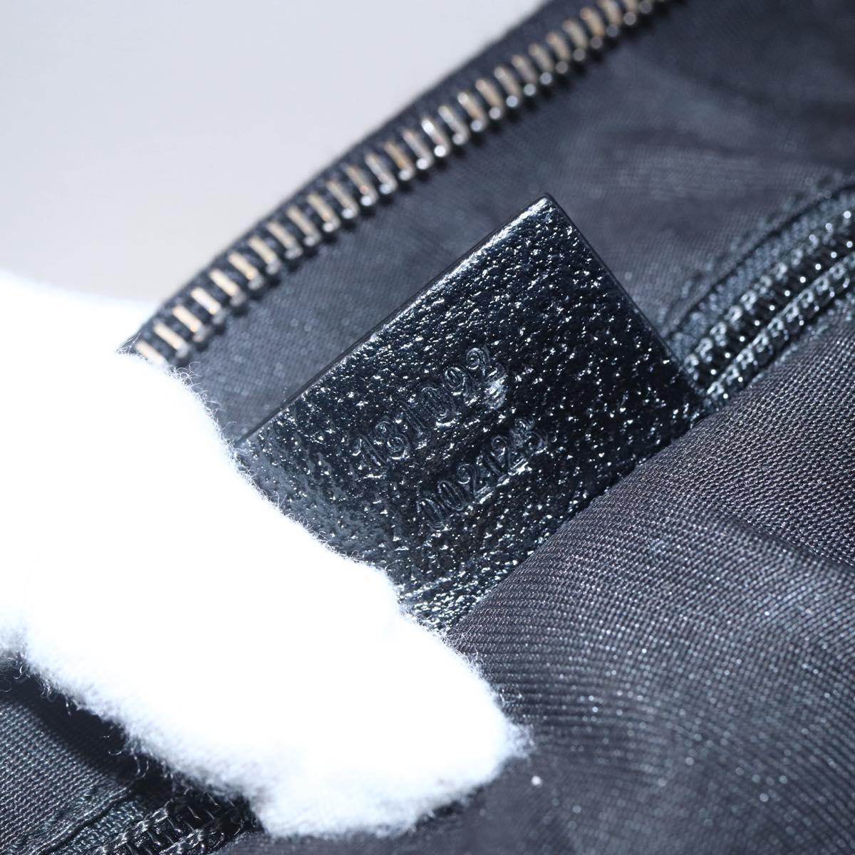 GUCCI GG Canvas Shoulder Bag Black Silver 181092 Auth ep11202