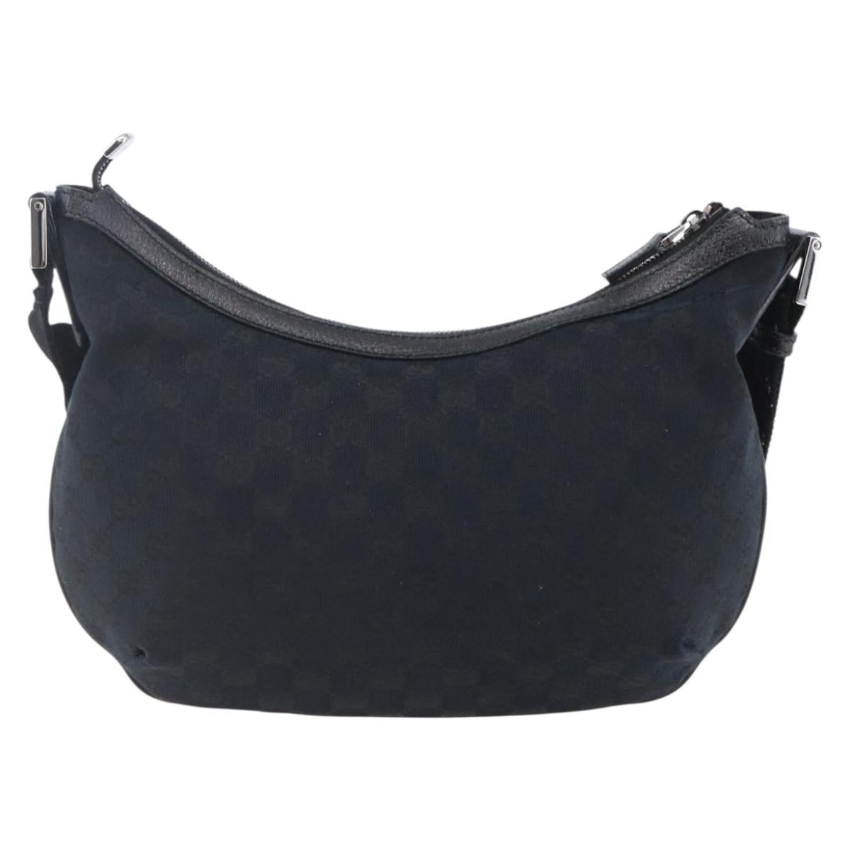GUCCI GG Canvas Shoulder Bag Black Silver 181092 Auth ep11202