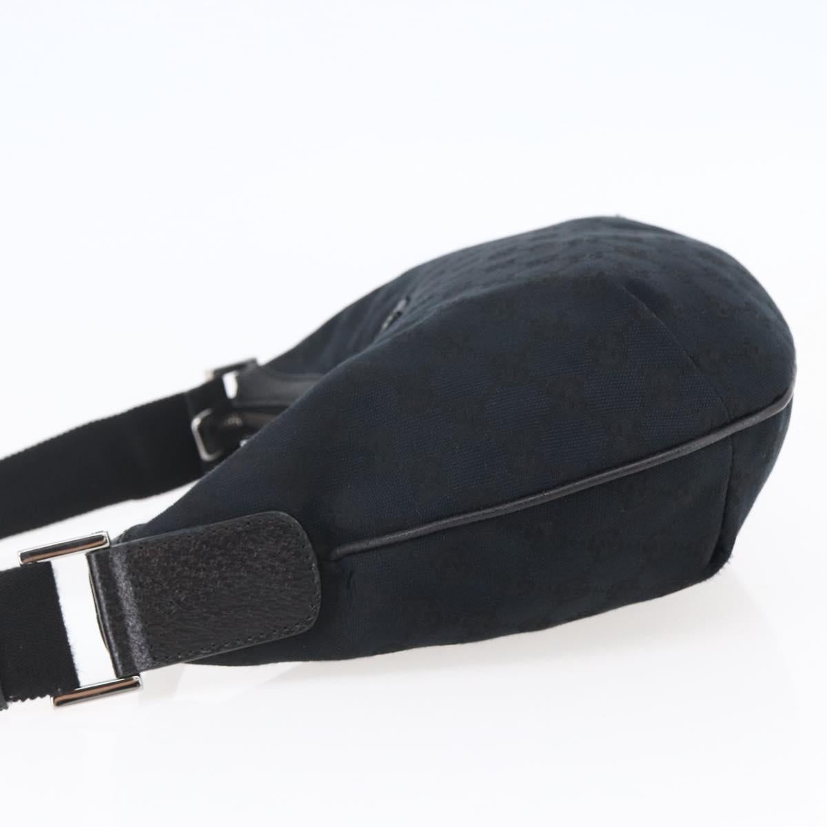 GUCCI GG Canvas Shoulder Bag Black Silver 181092 Auth ep11202