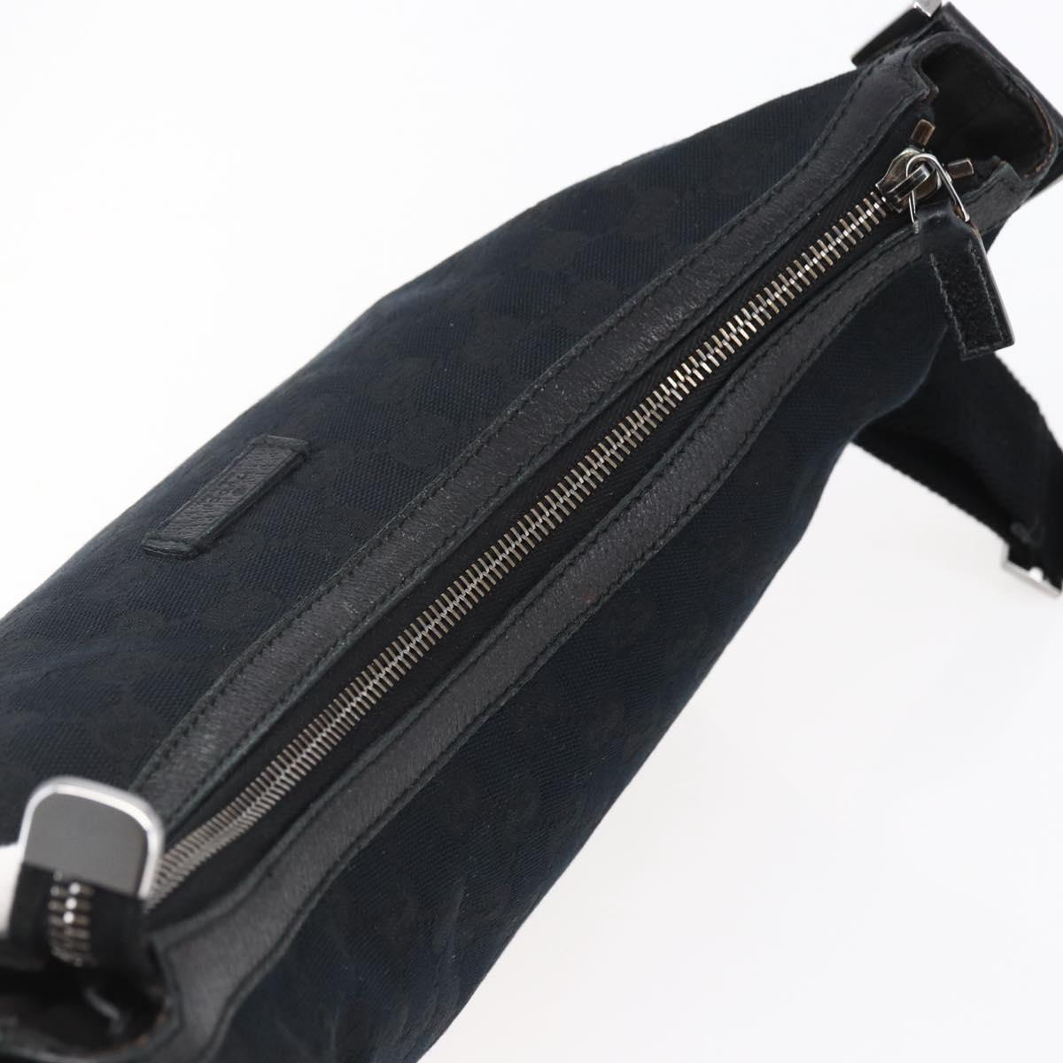 GUCCI GG Canvas Shoulder Bag Black Silver 181092 Auth ep11202