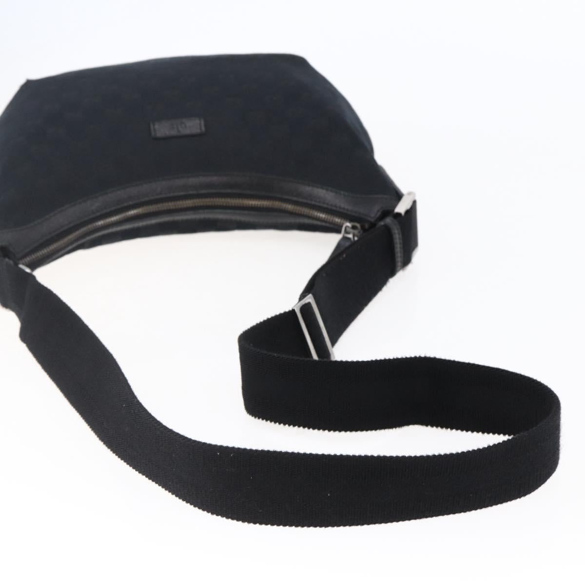 GUCCI GG Canvas Shoulder Bag Black Silver 181092 Auth ep11202