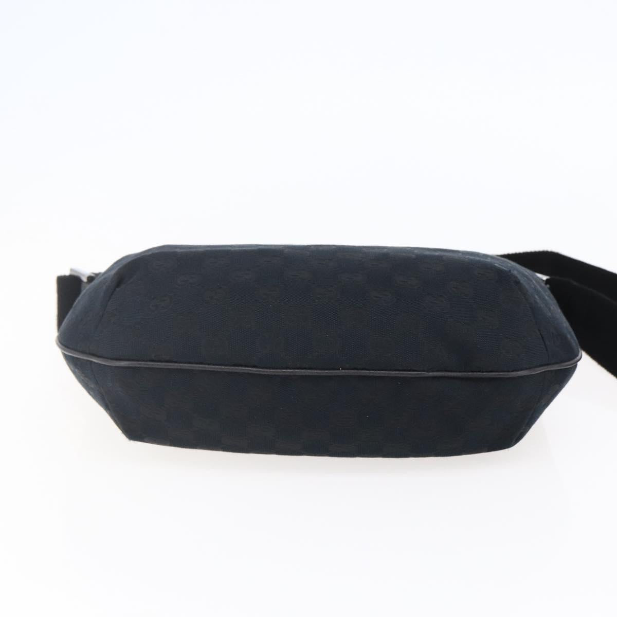 GUCCI GG Canvas Shoulder Bag Black Silver 181092 Auth ep11202