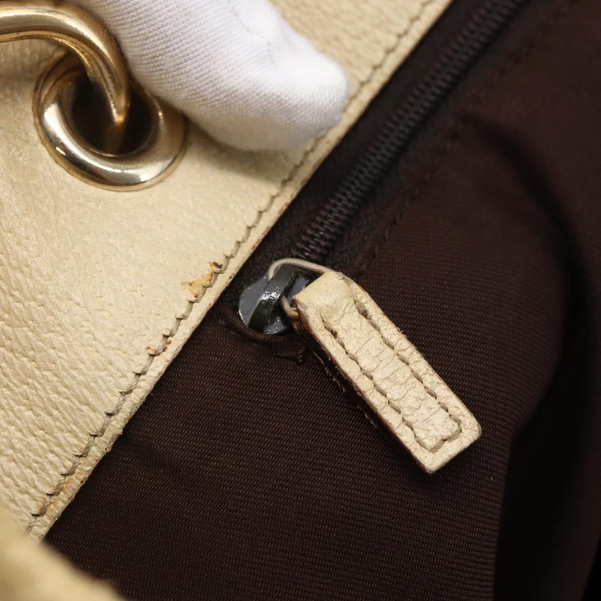 GUCCI GG Canvas Tote Bag Beige Gold 120836 Auth ep11204