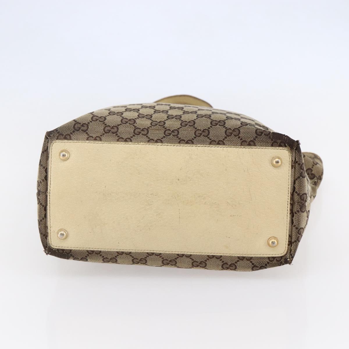 GUCCI GG Canvas Tote Bag Beige Gold 120836 Auth ep11204