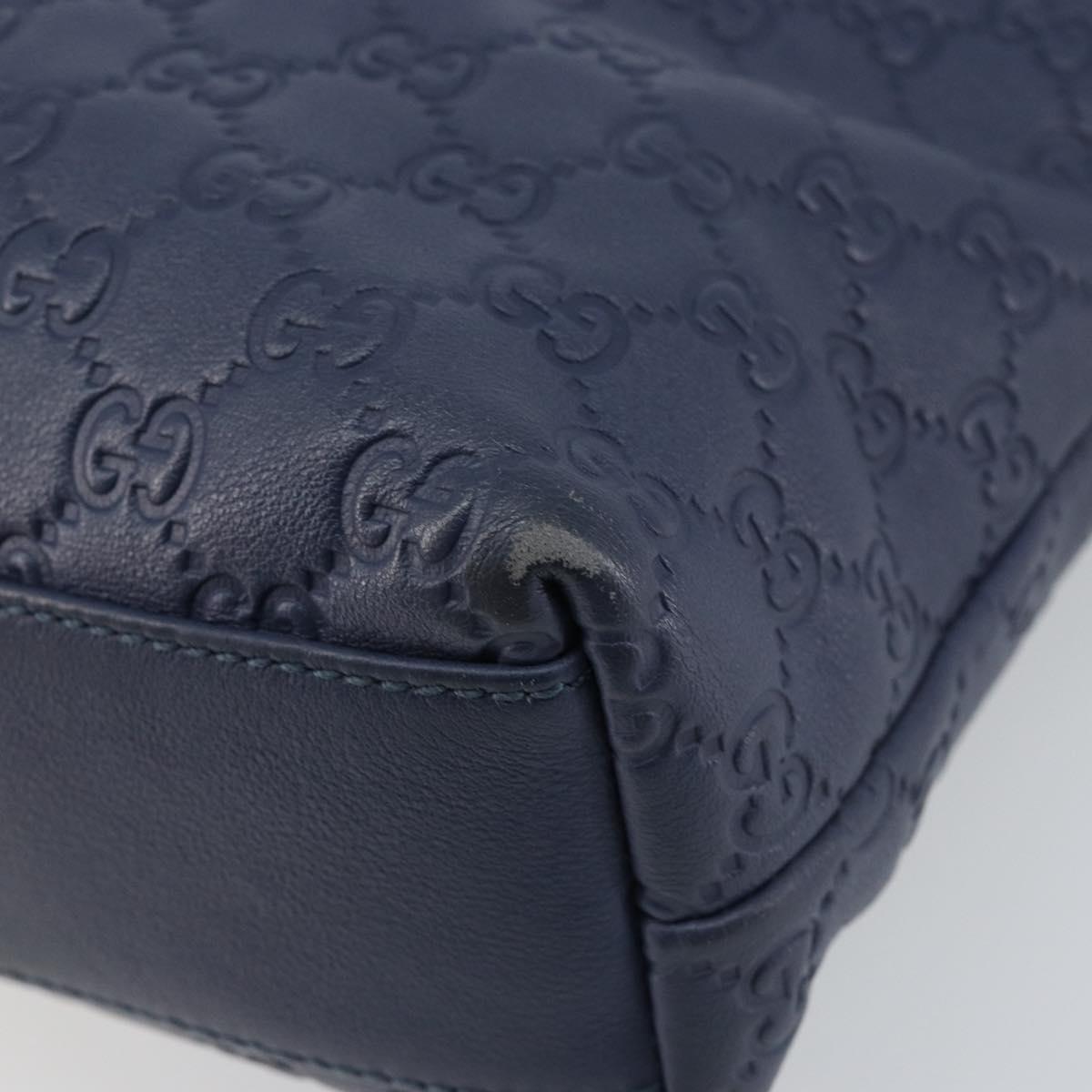 GUCCI Guccissima GG Tote Bag Leather Blue Auth ep11205