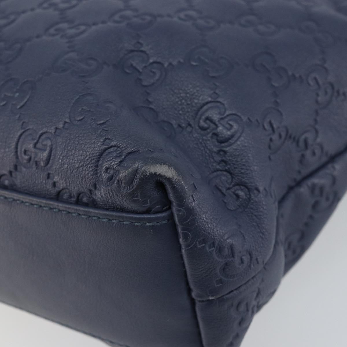 GUCCI Guccissima GG Tote Bag Leather Blue Auth ep11205
