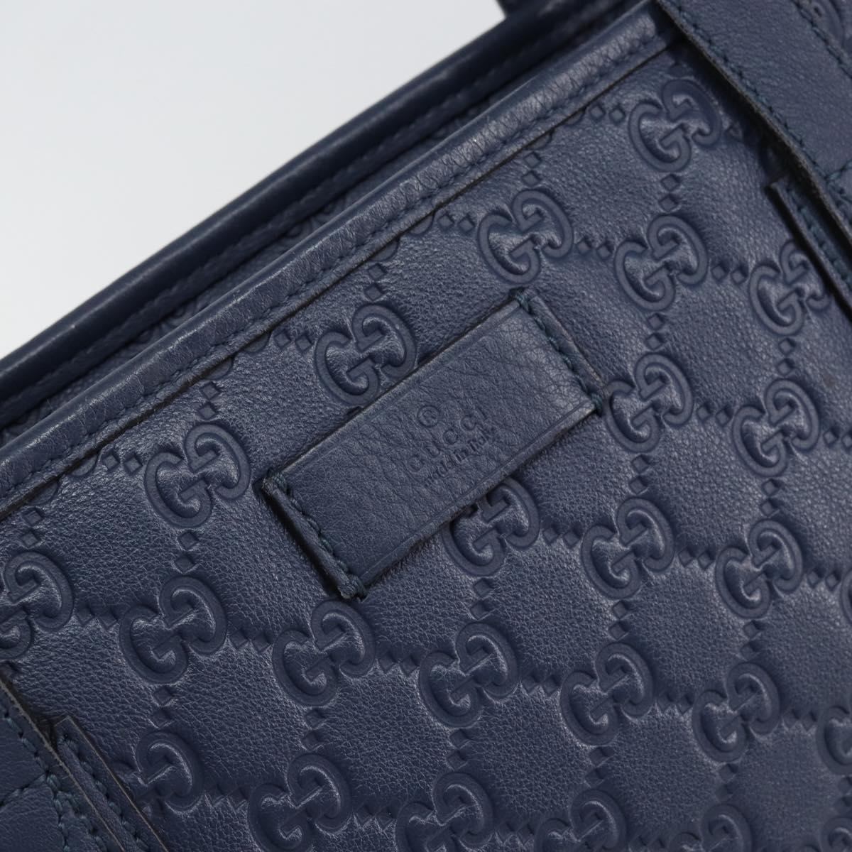 GUCCI Guccissima GG Tote Bag Leather Blue Auth ep11205