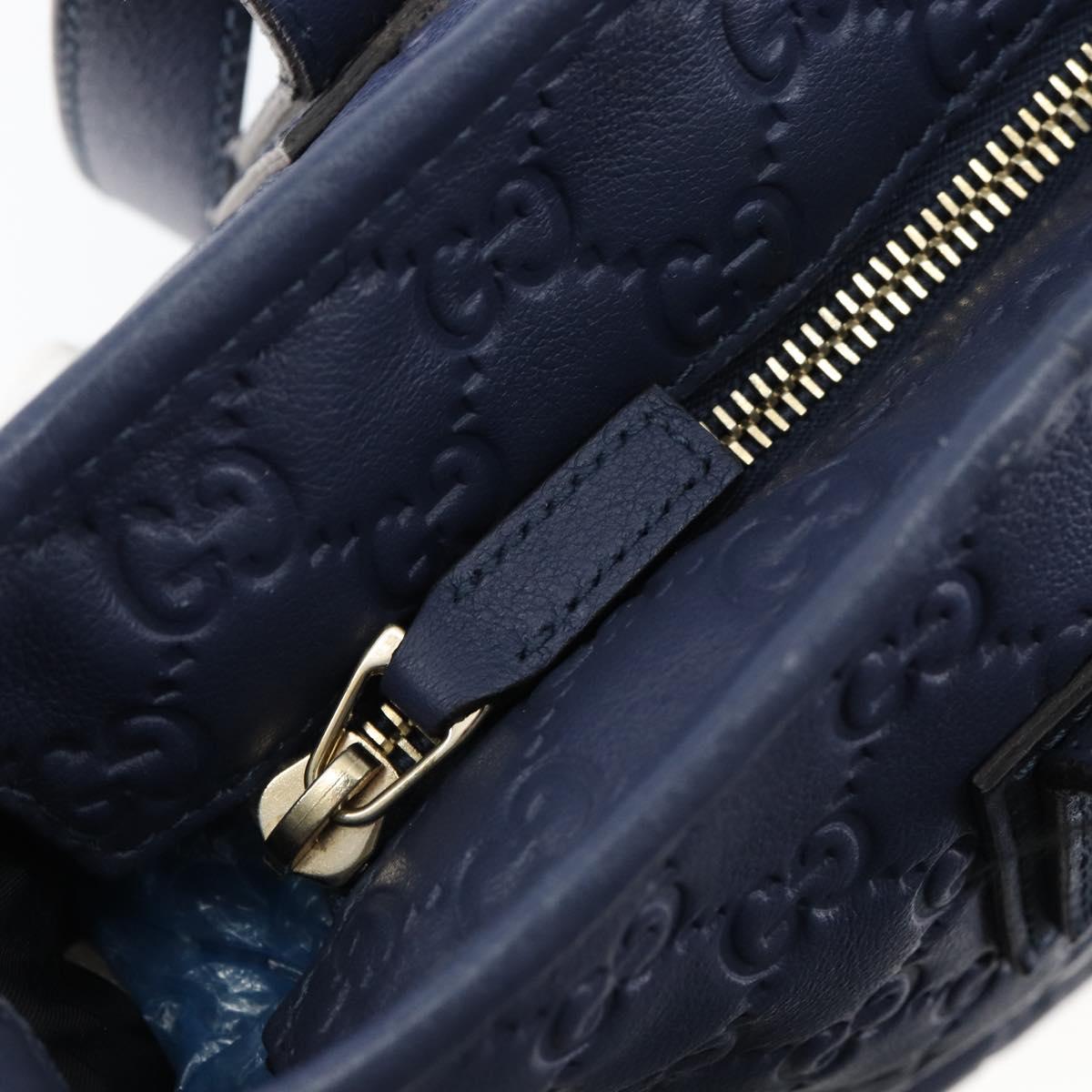 GUCCI Guccissima GG Tote Bag Leather Blue Auth ep11205