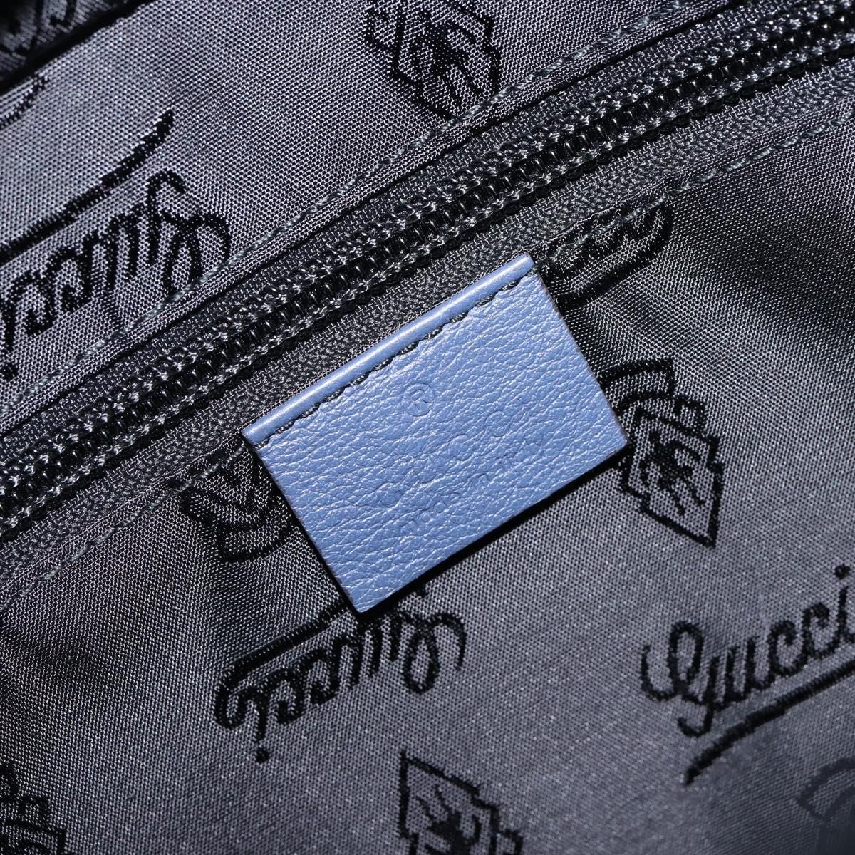 GUCCI Guccissima GG Tote Bag Leather Blue Auth ep11205