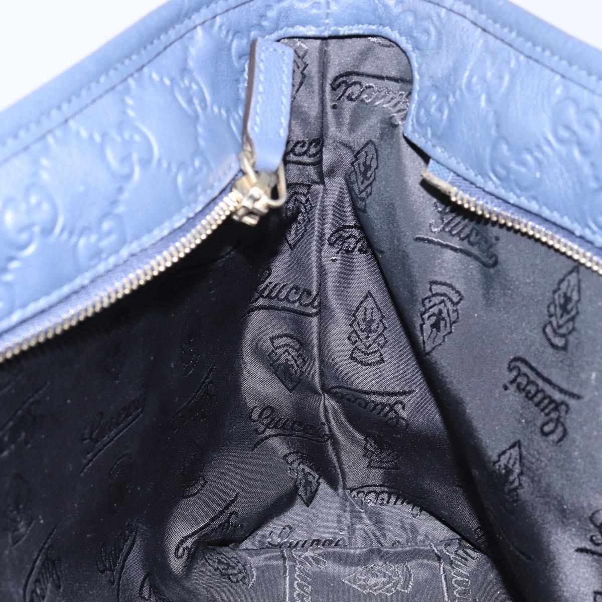 GUCCI Guccissima GG Tote Bag Leather Blue Auth ep11205