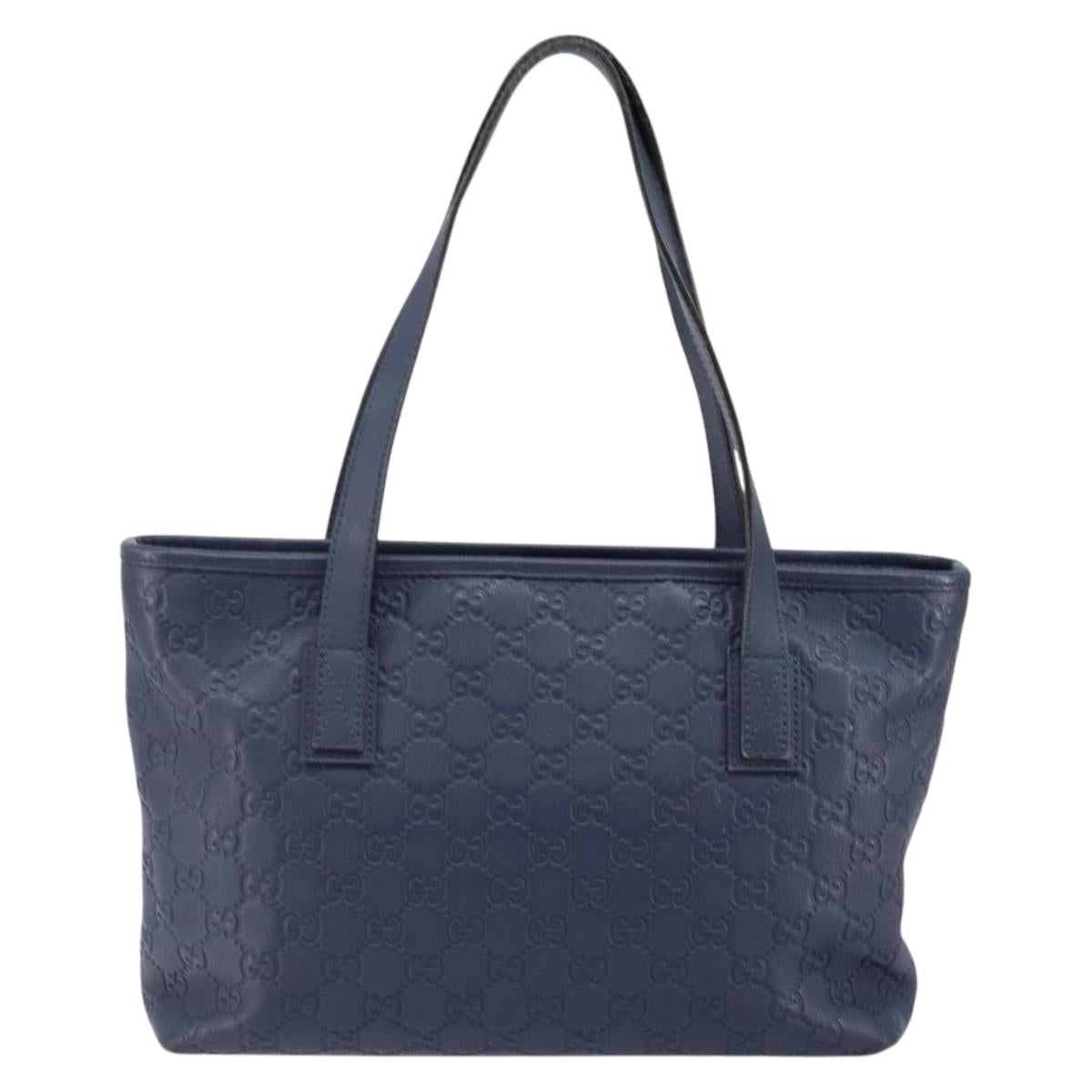 GUCCI Guccissima GG Tote Bag Leather Blue Auth ep11205