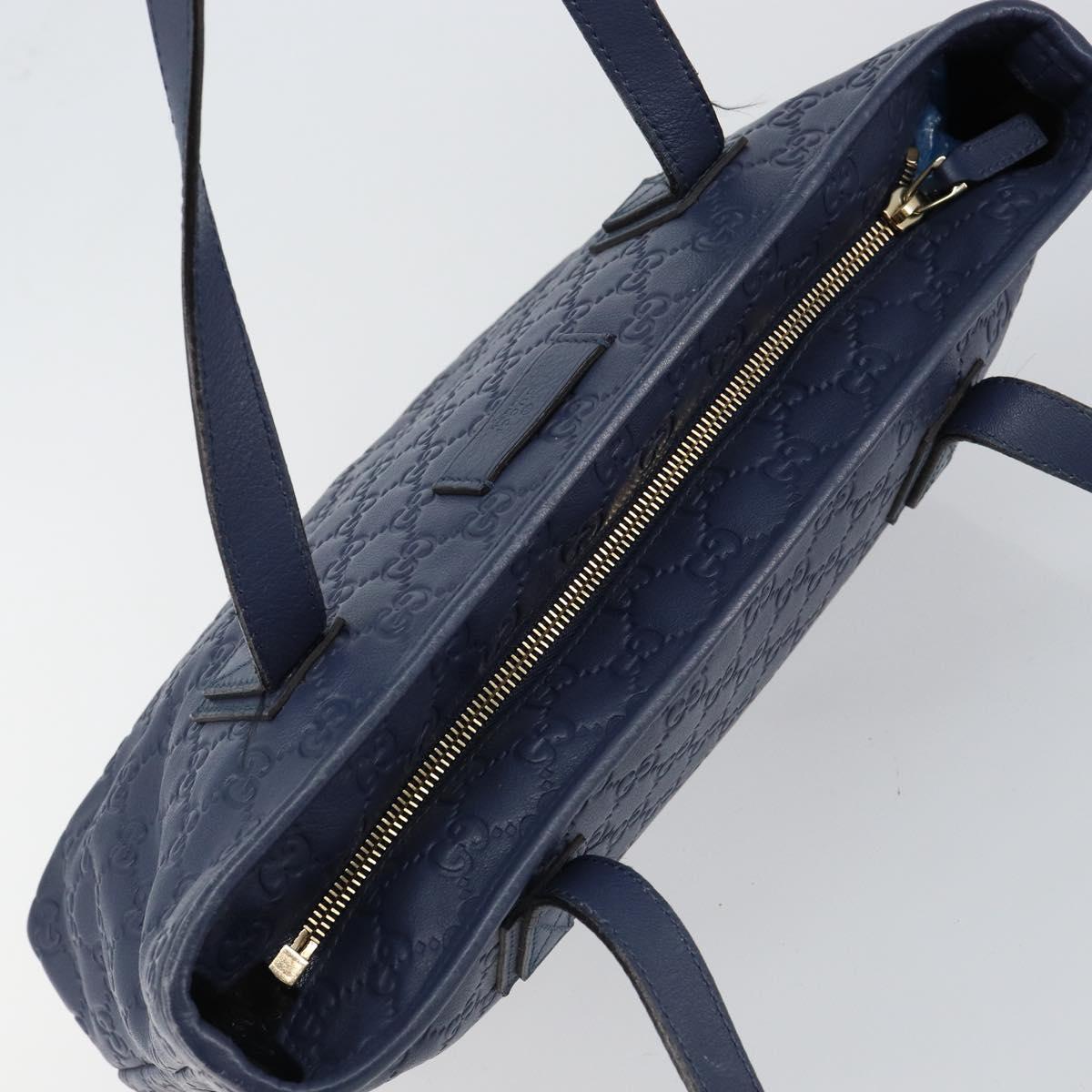 GUCCI Guccissima GG Tote Bag Leather Blue Auth ep11205