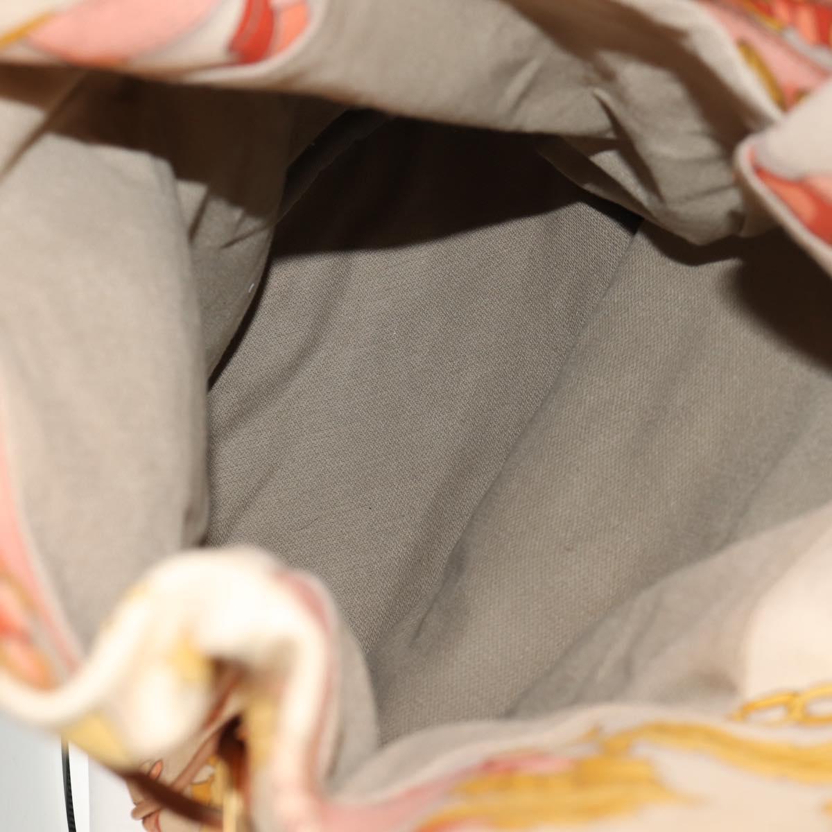 LOEWE Shoulder Bag Canvas Leather Beige Pink yellow Auth ep11209