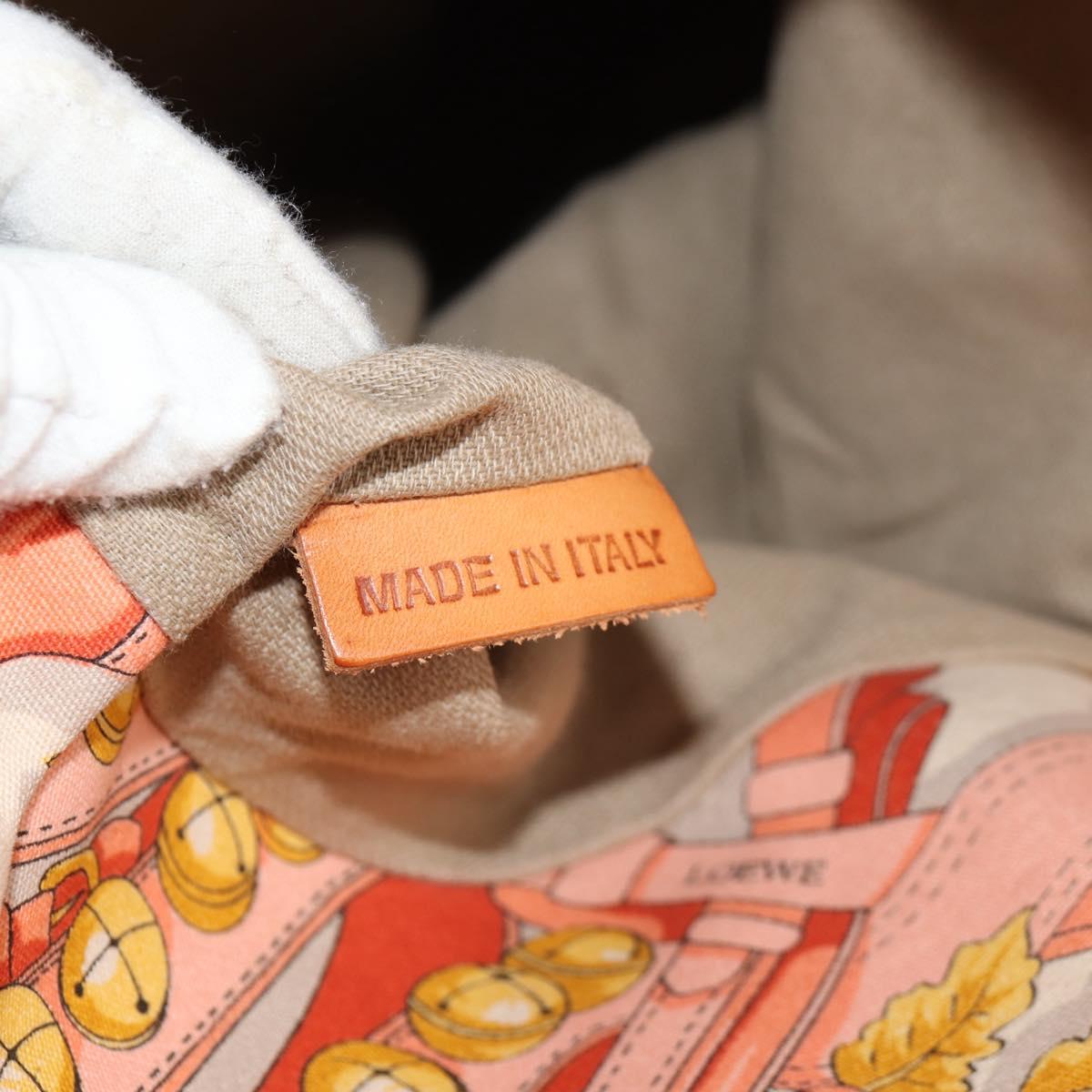 LOEWE Shoulder Bag Canvas Leather Beige Pink yellow Auth ep11209