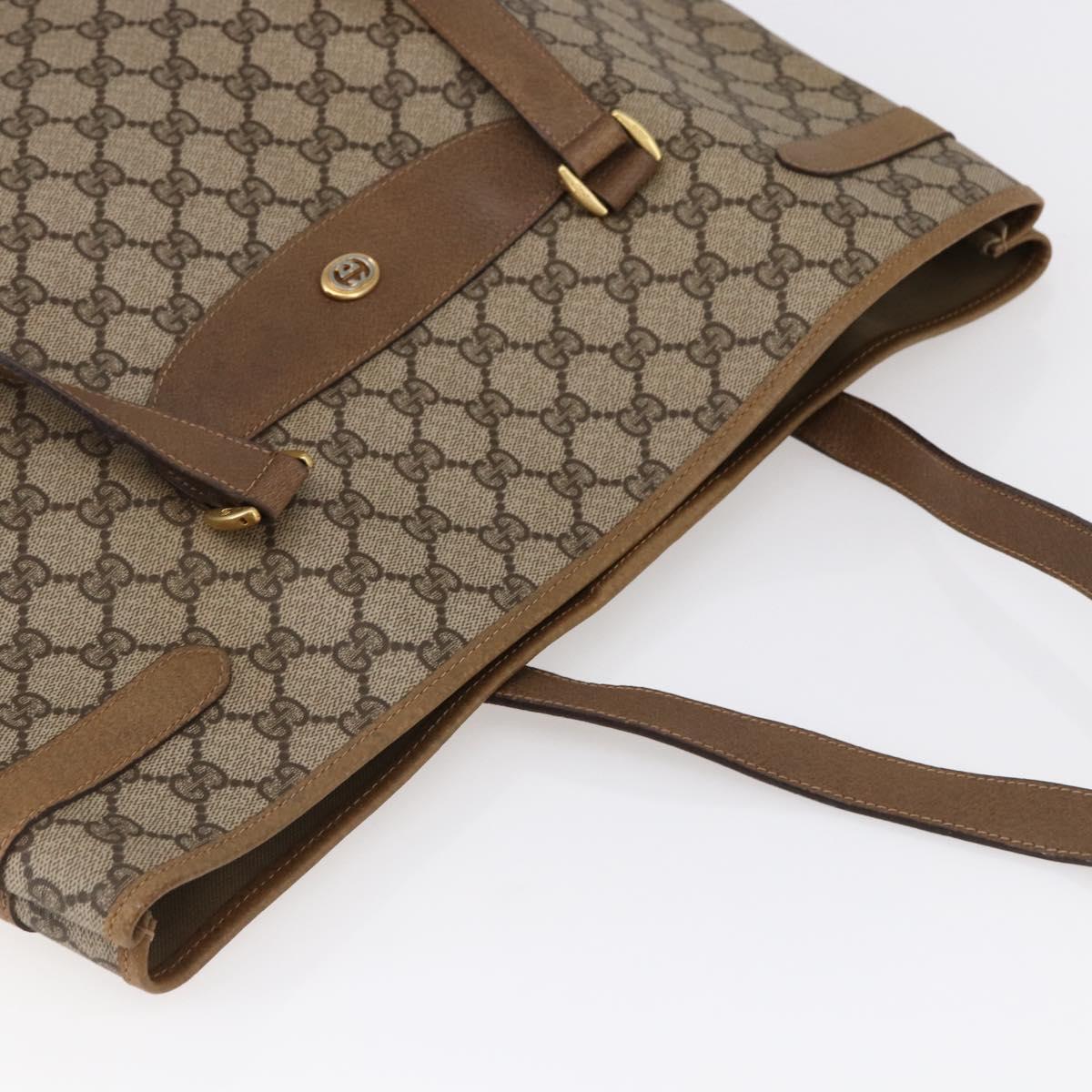 GUCCI GG Supreme Tote Bag PVC Beige Gold 39 02 061 Auth ep11212