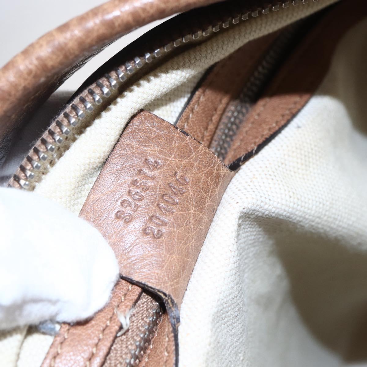 GUCCI Miss GG Hand Bag Leather 2way Brown Silver 326514 Auth ep11215