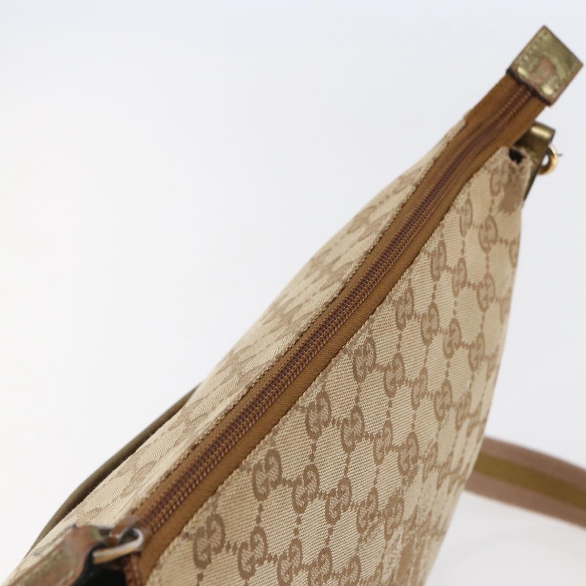 GUCCI GG Canvas Shoulder Bag Beige Gold 145857 Auth ep11216