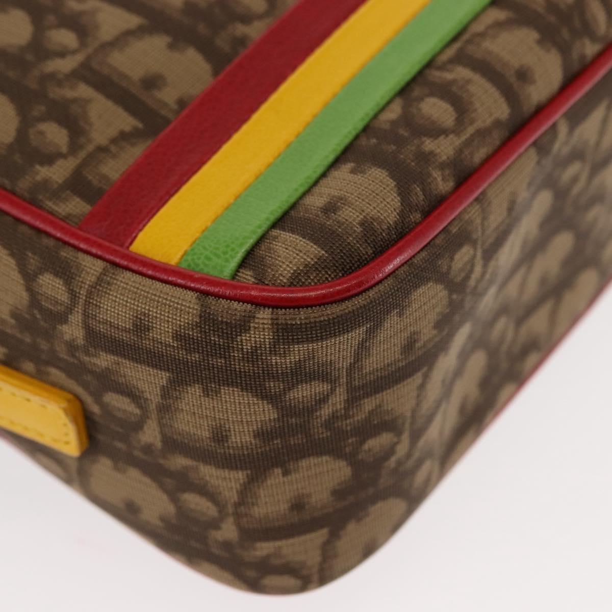 Christian Dior Trotter Canvas Shoulder Bag PVC Brown Rasta Color Auth ep11225