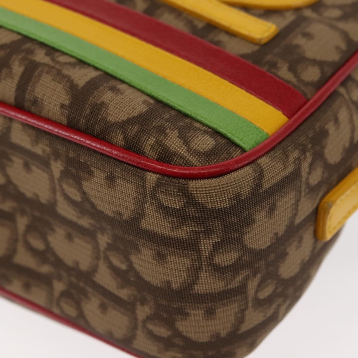 Christian Dior Trotter Canvas Shoulder Bag PVC Brown Rasta Color Auth ep11225
