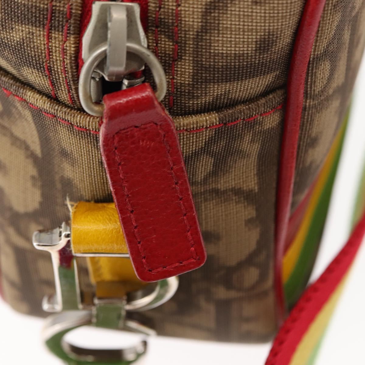 Christian Dior Trotter Canvas Shoulder Bag PVC Brown Rasta Color Auth ep11225
