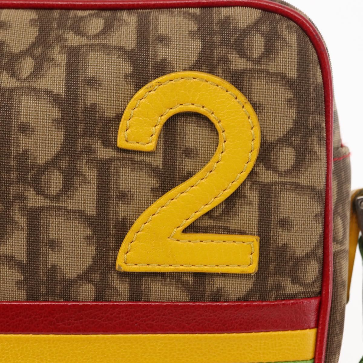 Christian Dior Trotter Canvas Shoulder Bag PVC Brown Rasta Color Auth ep11225