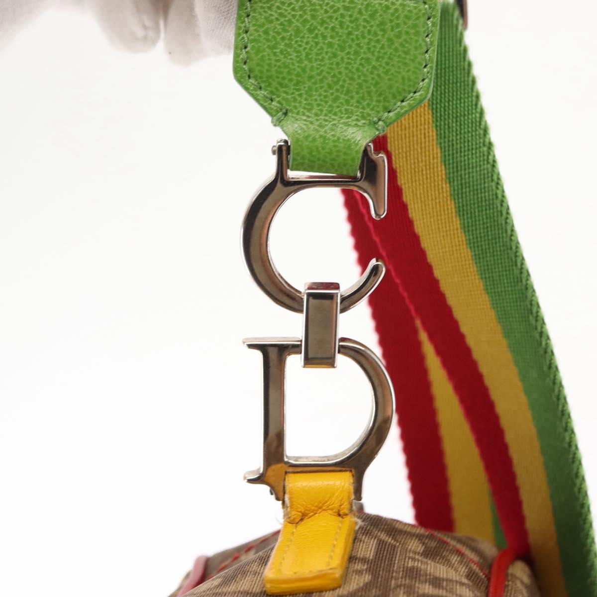 Christian Dior Trotter Canvas Shoulder Bag PVC Brown Rasta Color Auth ep11225