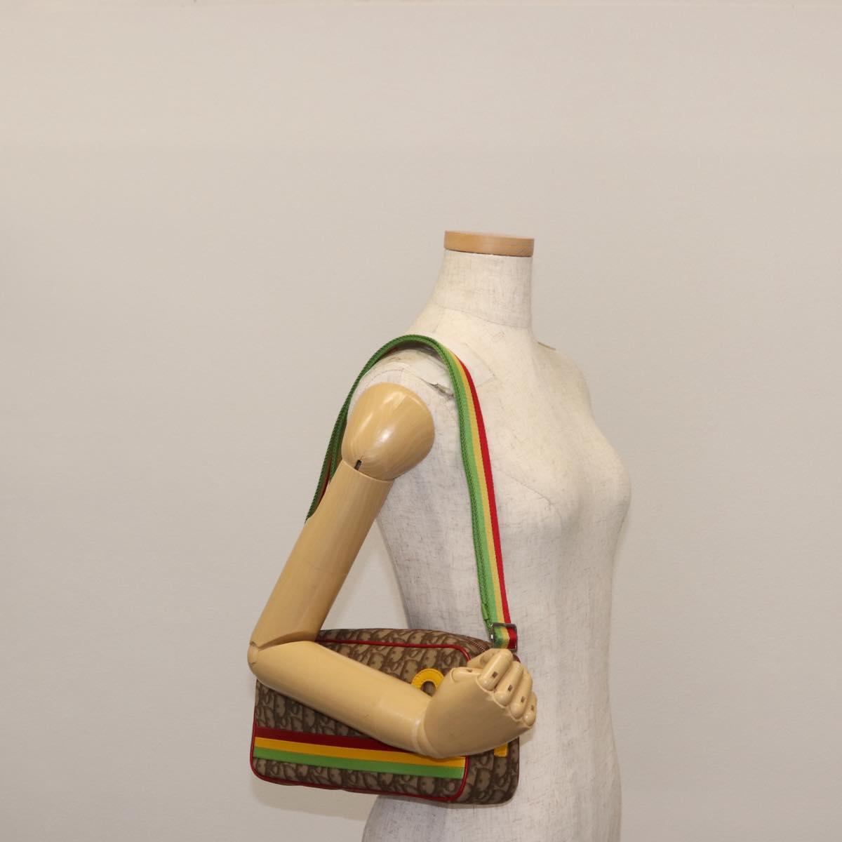 Christian Dior Trotter Canvas Shoulder Bag PVC Brown Rasta Color Auth ep11225