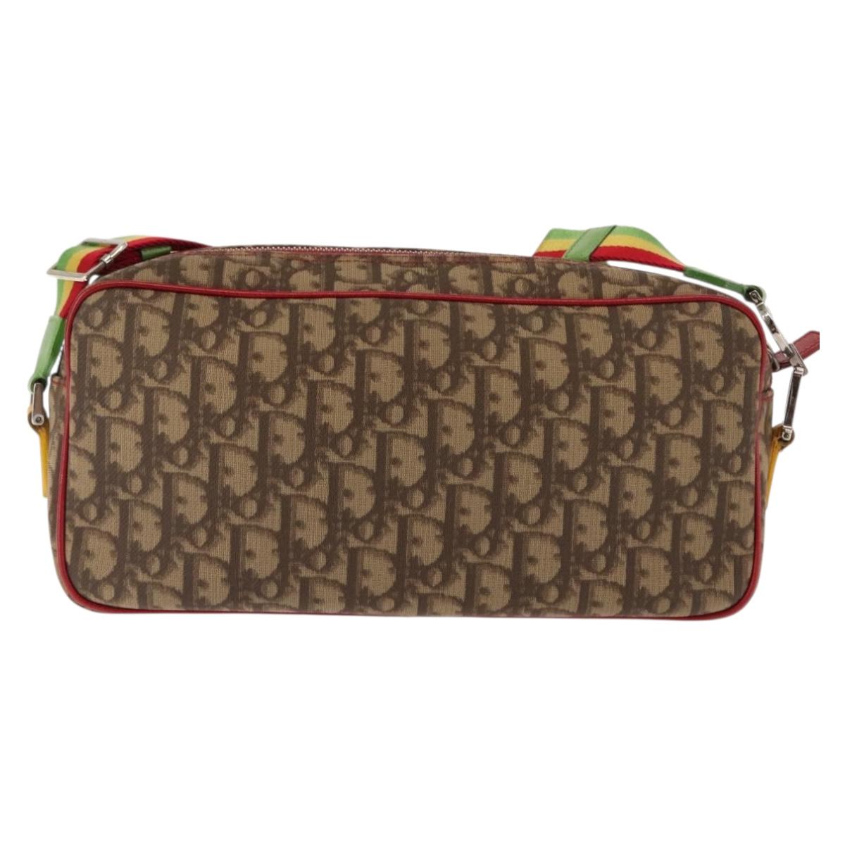 Christian Dior Trotter Canvas Shoulder Bag PVC Brown Rasta Color Auth ep11225
