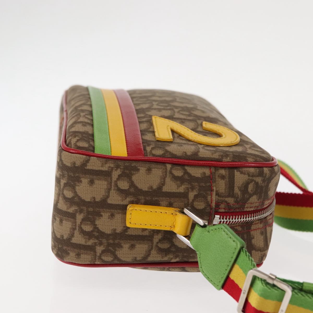 Christian Dior Trotter Canvas Shoulder Bag PVC Brown Rasta Color Auth ep11225