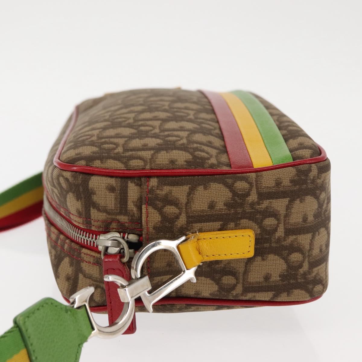 Christian Dior Trotter Canvas Shoulder Bag PVC Brown Rasta Color Auth ep11225