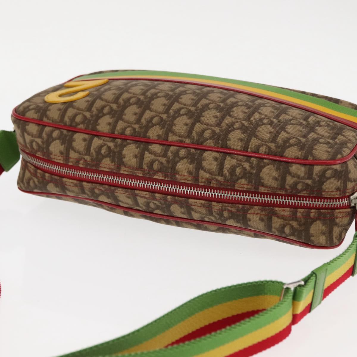 Christian Dior Trotter Canvas Shoulder Bag PVC Brown Rasta Color Auth ep11225