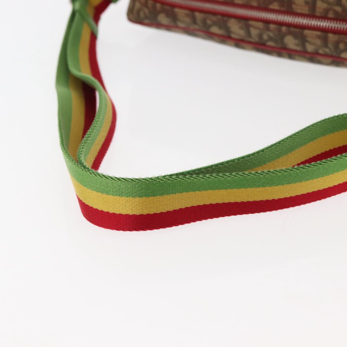 Christian Dior Trotter Canvas Shoulder Bag PVC Brown Rasta Color Auth ep11225