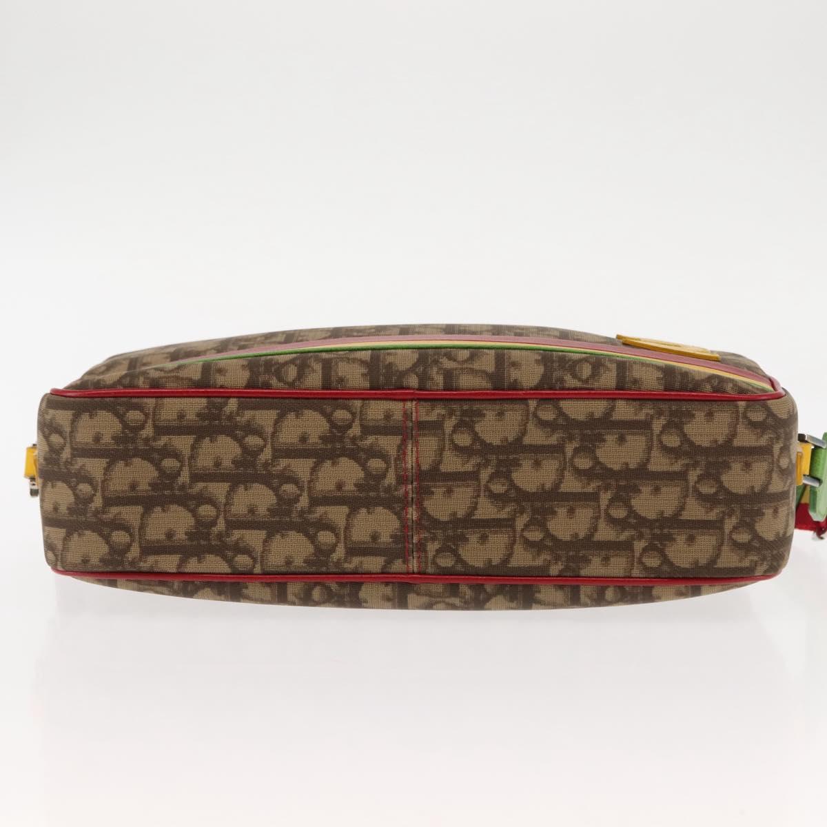 Christian Dior Trotter Canvas Shoulder Bag PVC Brown Rasta Color Auth ep11225