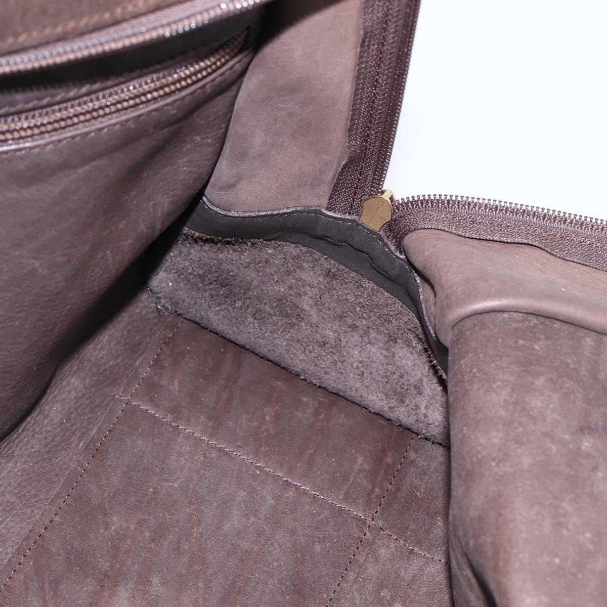 LOEWE Anagram Amazona 32 Hand Bag Suede Brown Gold Auth ep11227