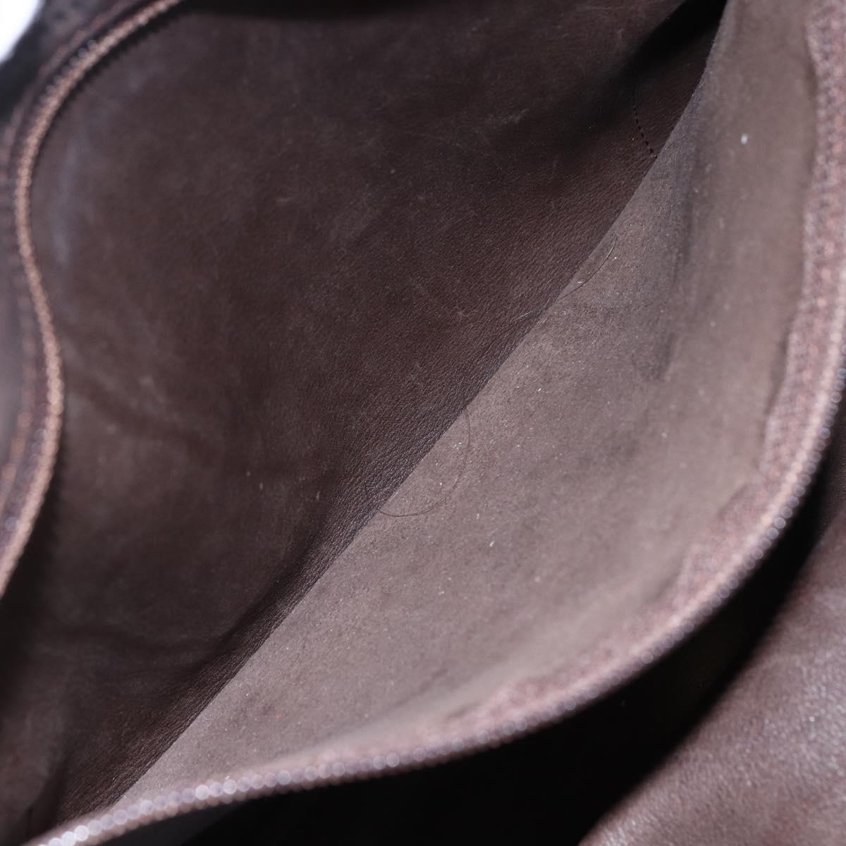 LOEWE Anagram Amazona 32 Hand Bag Suede Brown Gold Auth ep11227