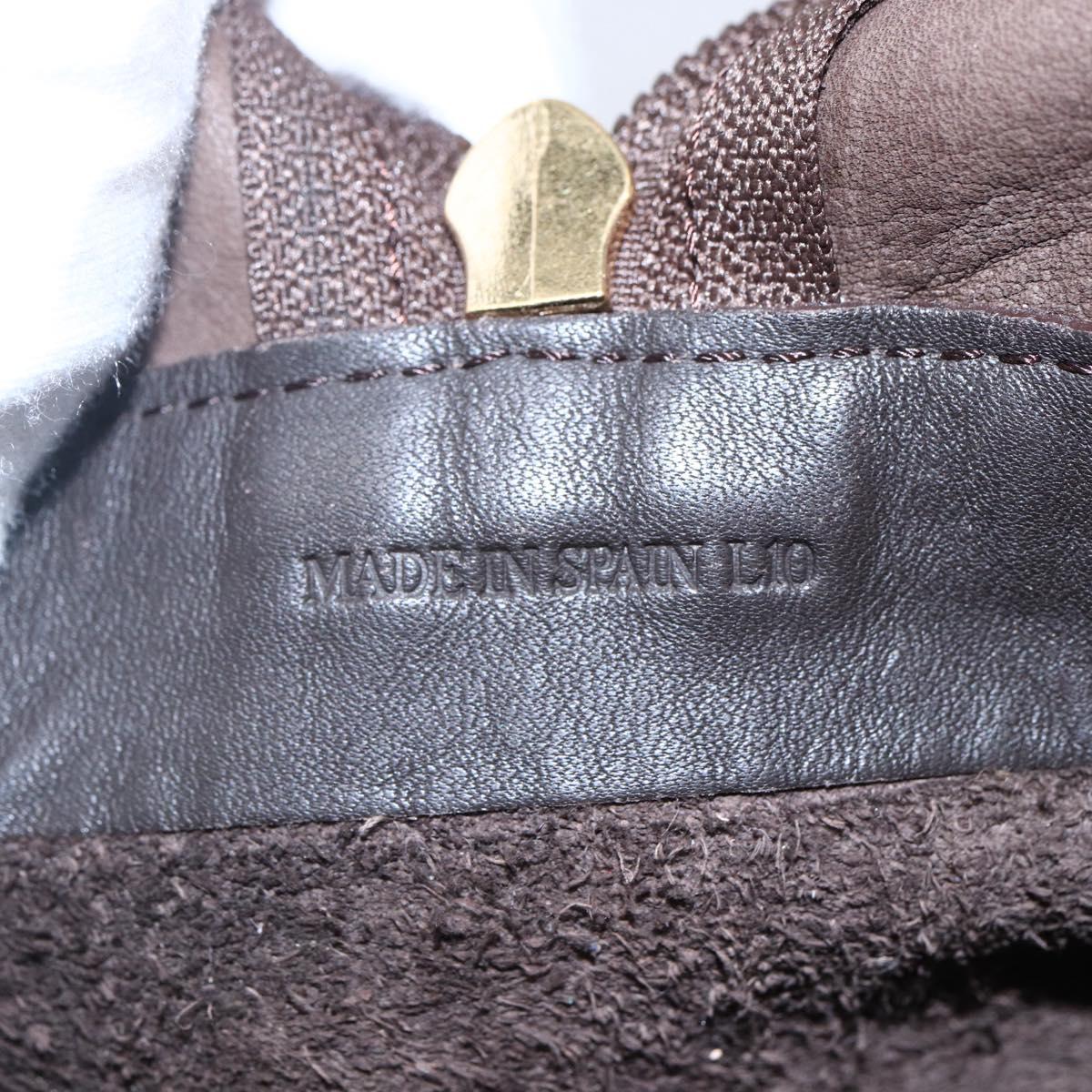 LOEWE Anagram Amazona 32 Hand Bag Suede Brown Gold Auth ep11227