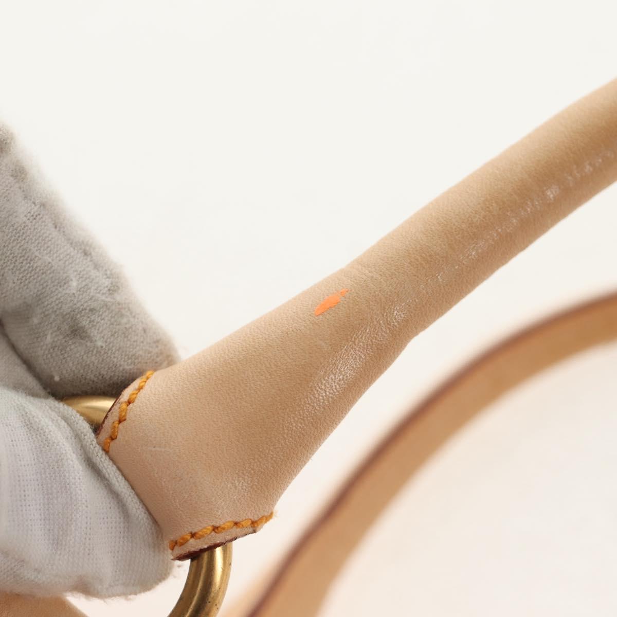 Salvatore Ferragamo Gancini Animal Boston Bag Nylon Leather Beige Auth ep11228