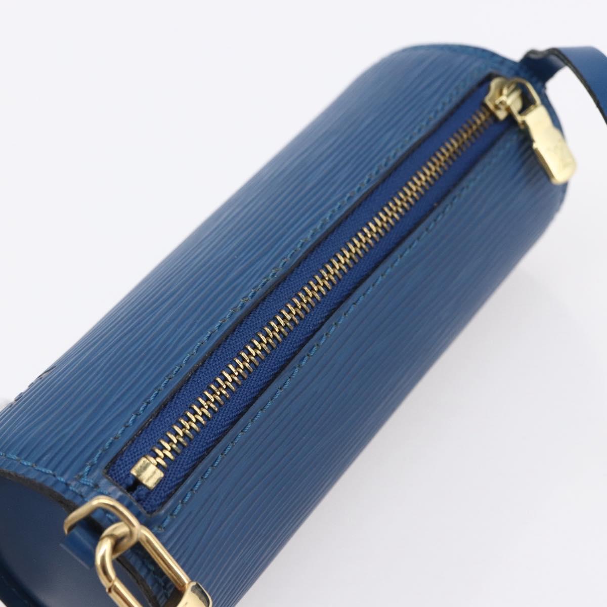LOUIS VUITTON Epi Soufflot Pouch Blue LV Auth ep11230