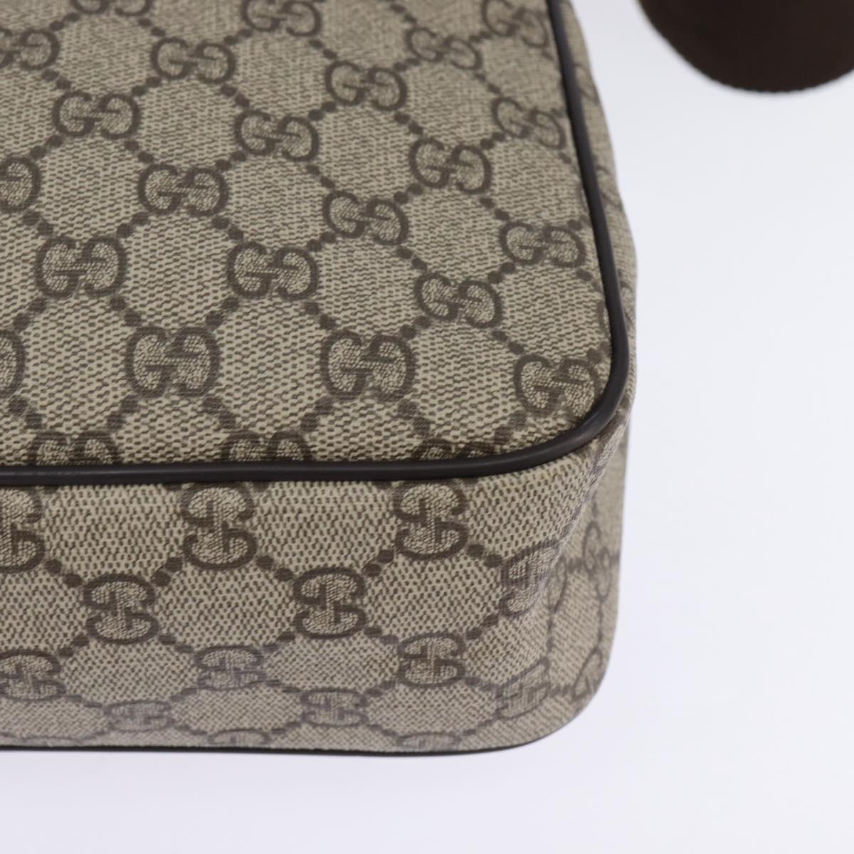 GUCCI GG Supreme Shoulder Bag PVC Beige Gold 201448 Auth ep11234