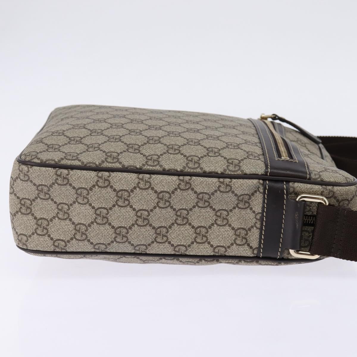 GUCCI GG Supreme Shoulder Bag PVC Beige Gold 201448 Auth ep11234