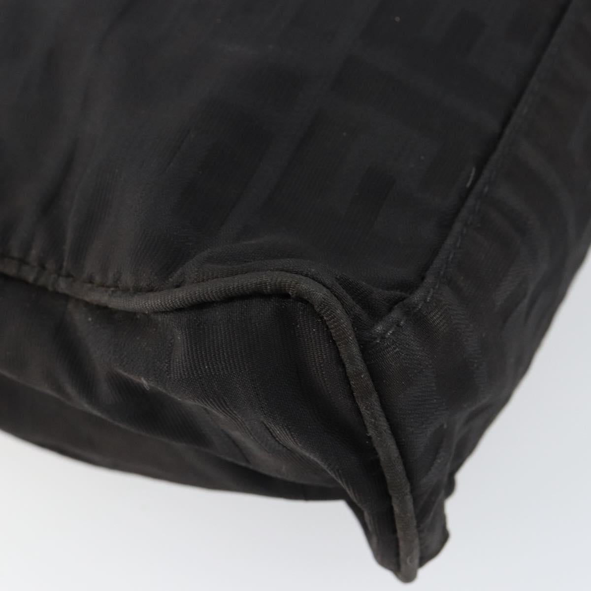 FENDI Zucca Canvas Hand Bag Black Auth ep11239