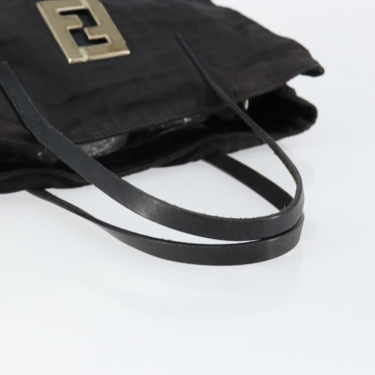 FENDI Zucca Canvas Hand Bag Black Auth ep11239