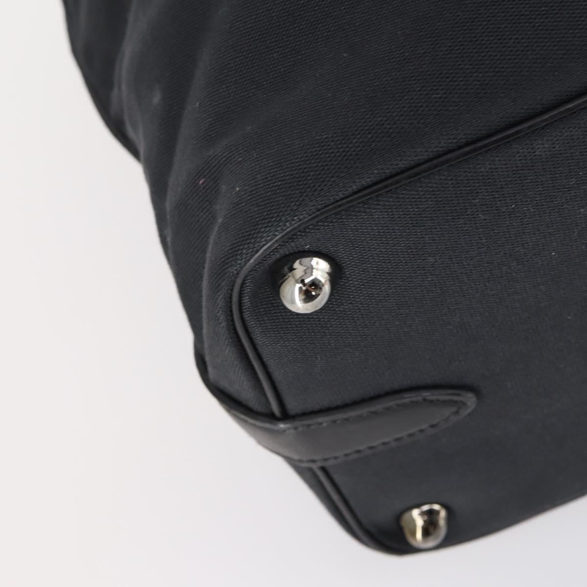 GUCCI Shoulder Bag Canvas Black Auth ep11240