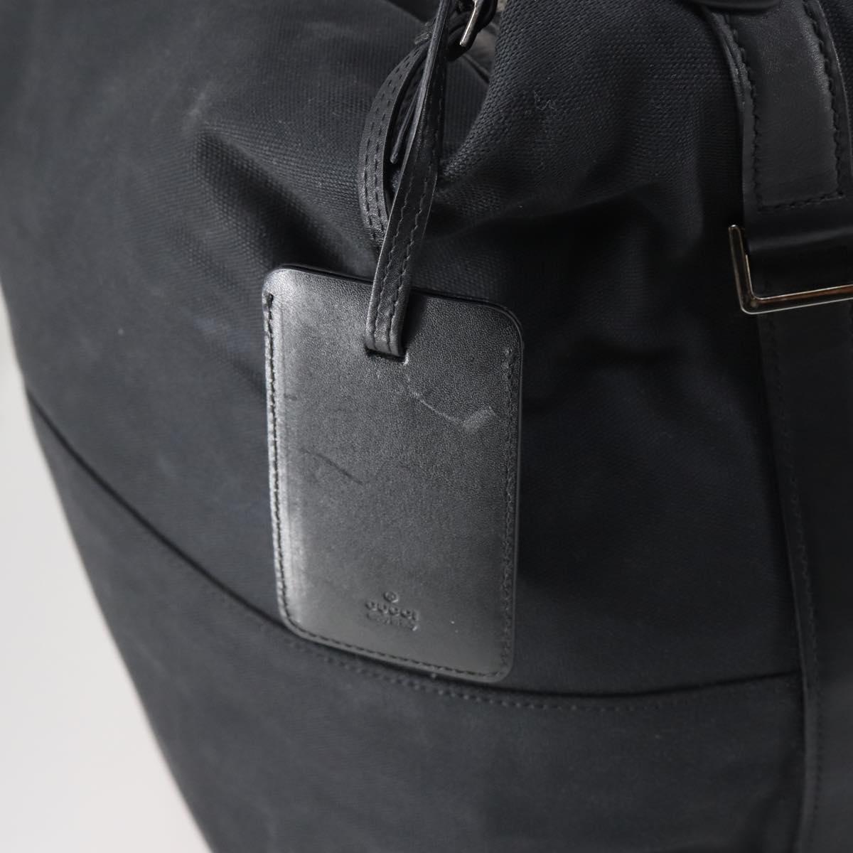 GUCCI Shoulder Bag Canvas Black Auth ep11240