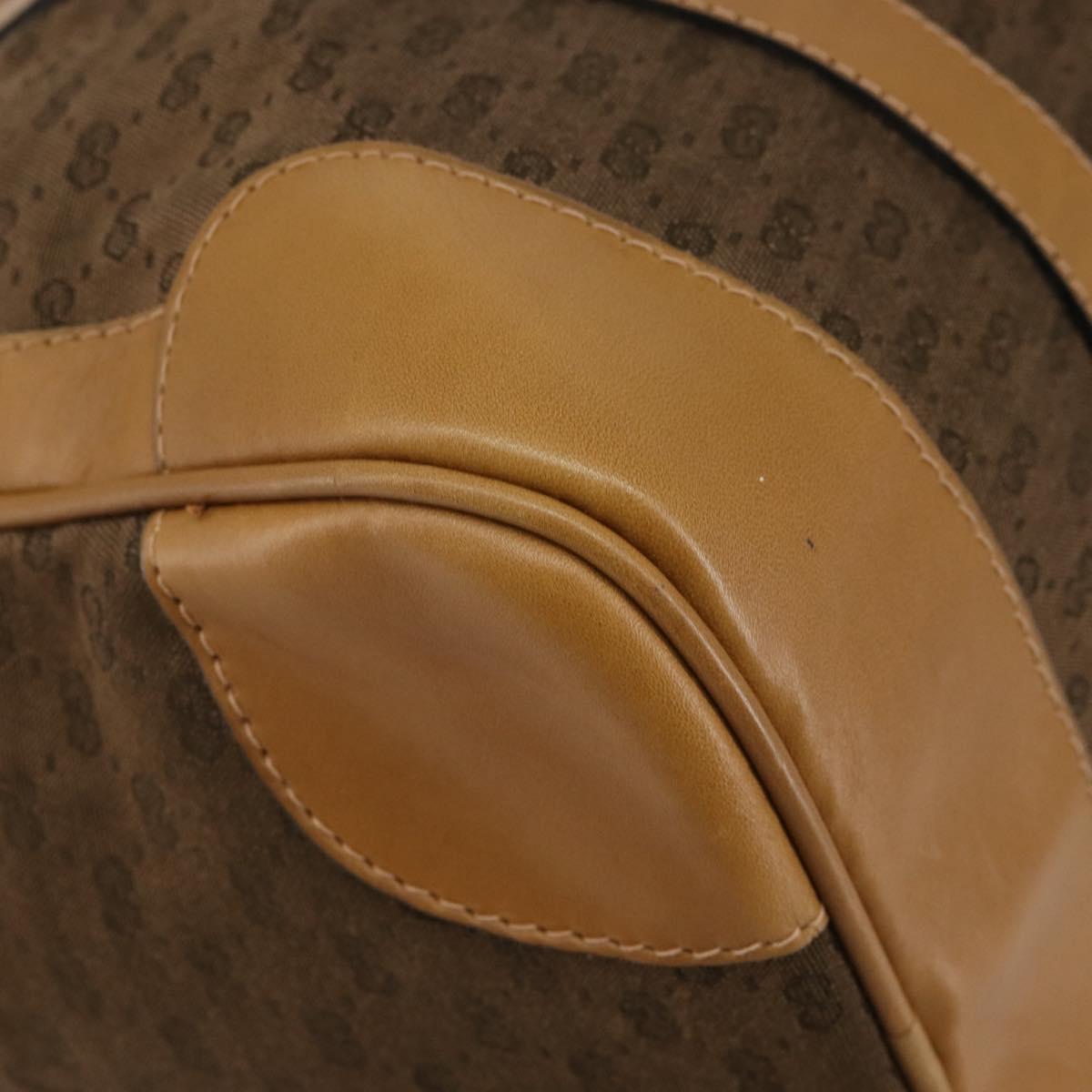 GUCCI Micro GG Canvas Boston Bag Beige Gold Auth ep11245