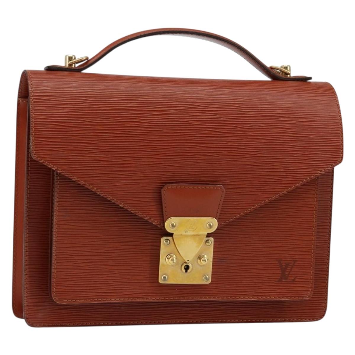 LOUIS VUITTON Epi Monceau 28 Hand Bag Brown M52123 LV Auth ep11246